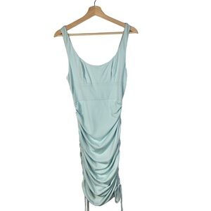 Angel Biba Light‎ Blue Stretch Ruched Mini Bodycon Dress M